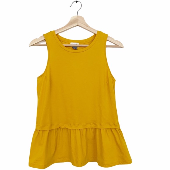 Old Navy women’s yellow Sleeveless Peplum Style Top Size S - Picture 1 of 5